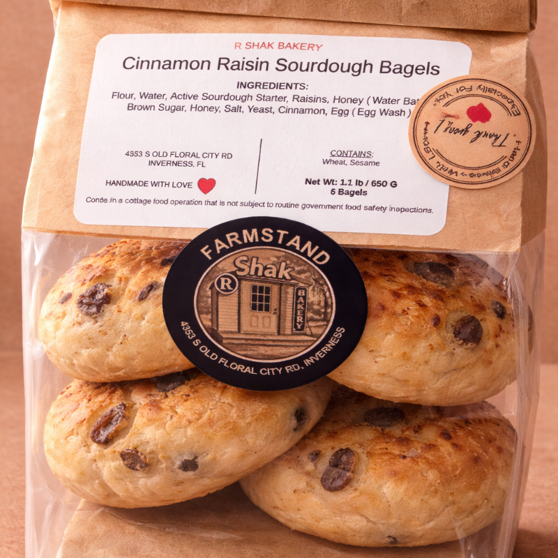 Photo of Sourdough Cinnamon Raisin Bagels – 4 Pack