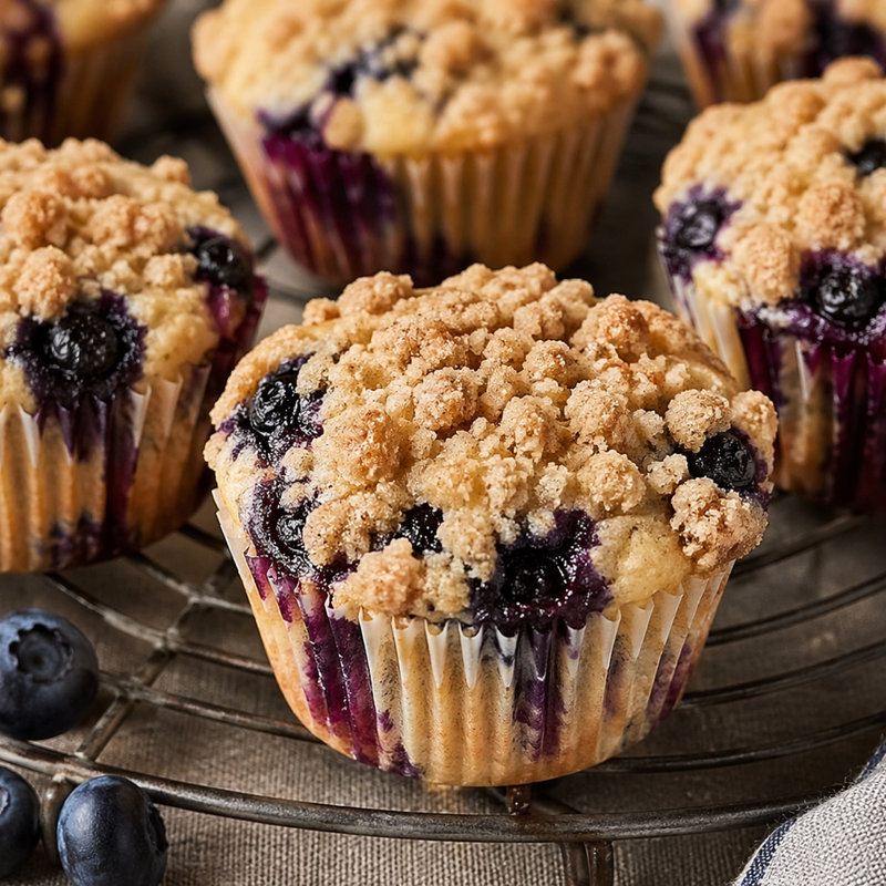 Photo of Blueberry Muffins with Streusel