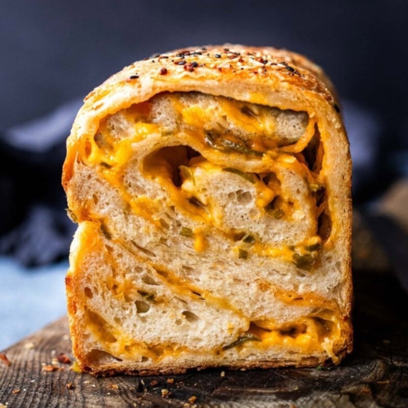 Jalapeno and Cheddar Sourdough Bread Loaf