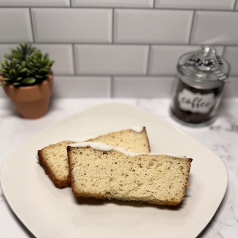 Iced Lemon Loaf Slice