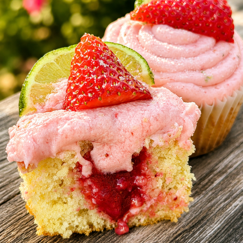 STRAWBERRY MARGARITA CUPCAKES