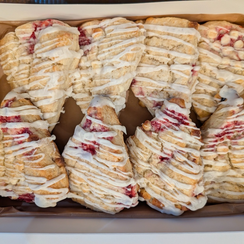 Photo of FULL BATCH Raspberry White Chocolate Scones