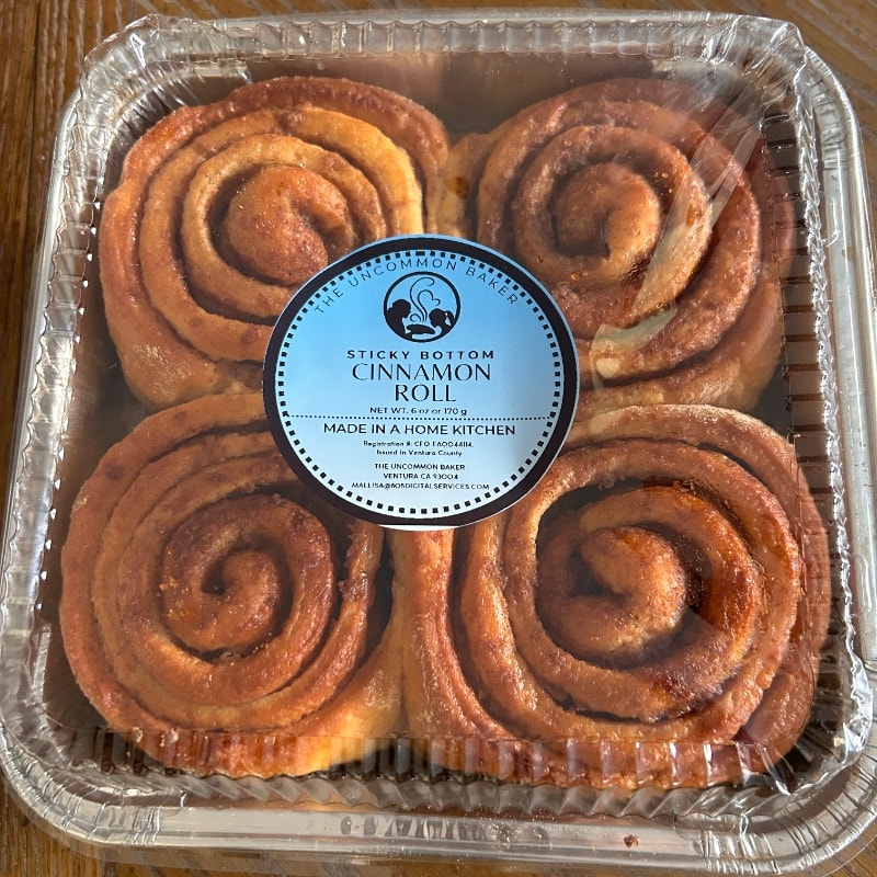 Photo of 4 Large Sticky Bottom Cinnamon Rolls (With Pecans)
