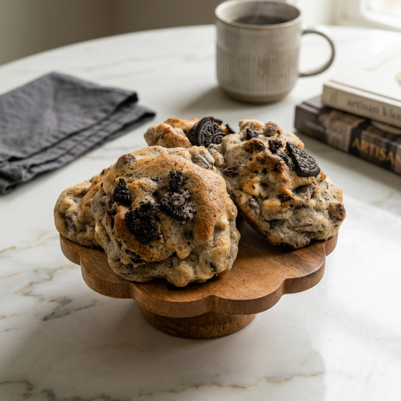 Cookie Crumble Craze cookies loaded with chocolate sandwich cookie pieces and creamy morsels