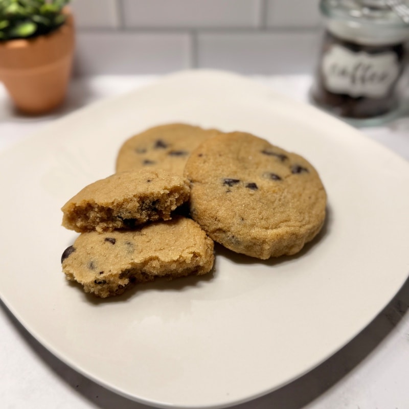 Chocolate chip cookies on a plate