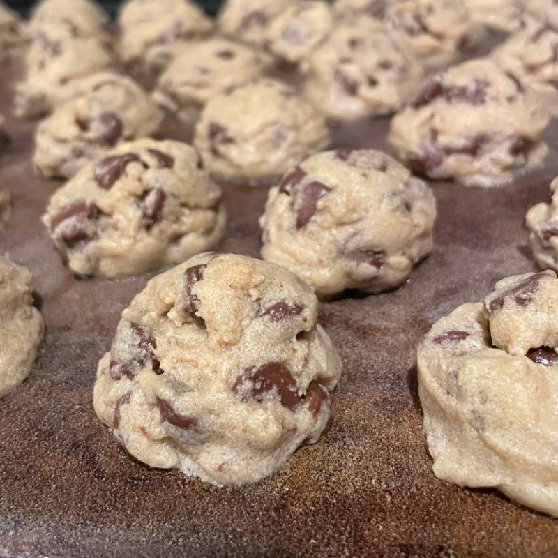 chocolate-chip cookies fresh out of the oven!