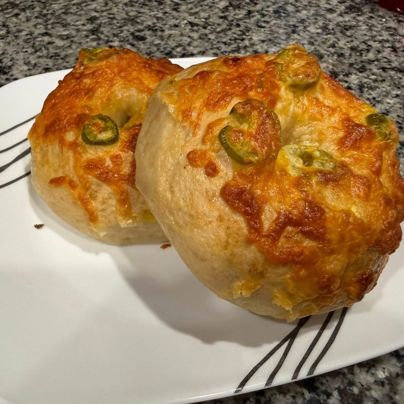 Photo of Jalapeno Cheddar Sourdough Bagels