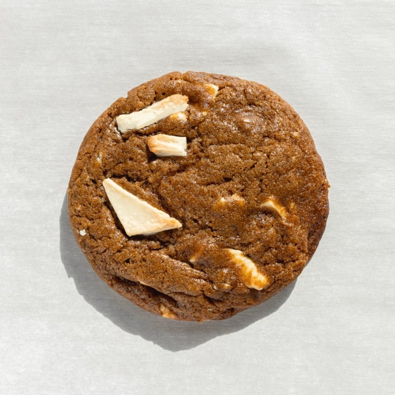 Cappuccino chip cookie with white chocolate chunks