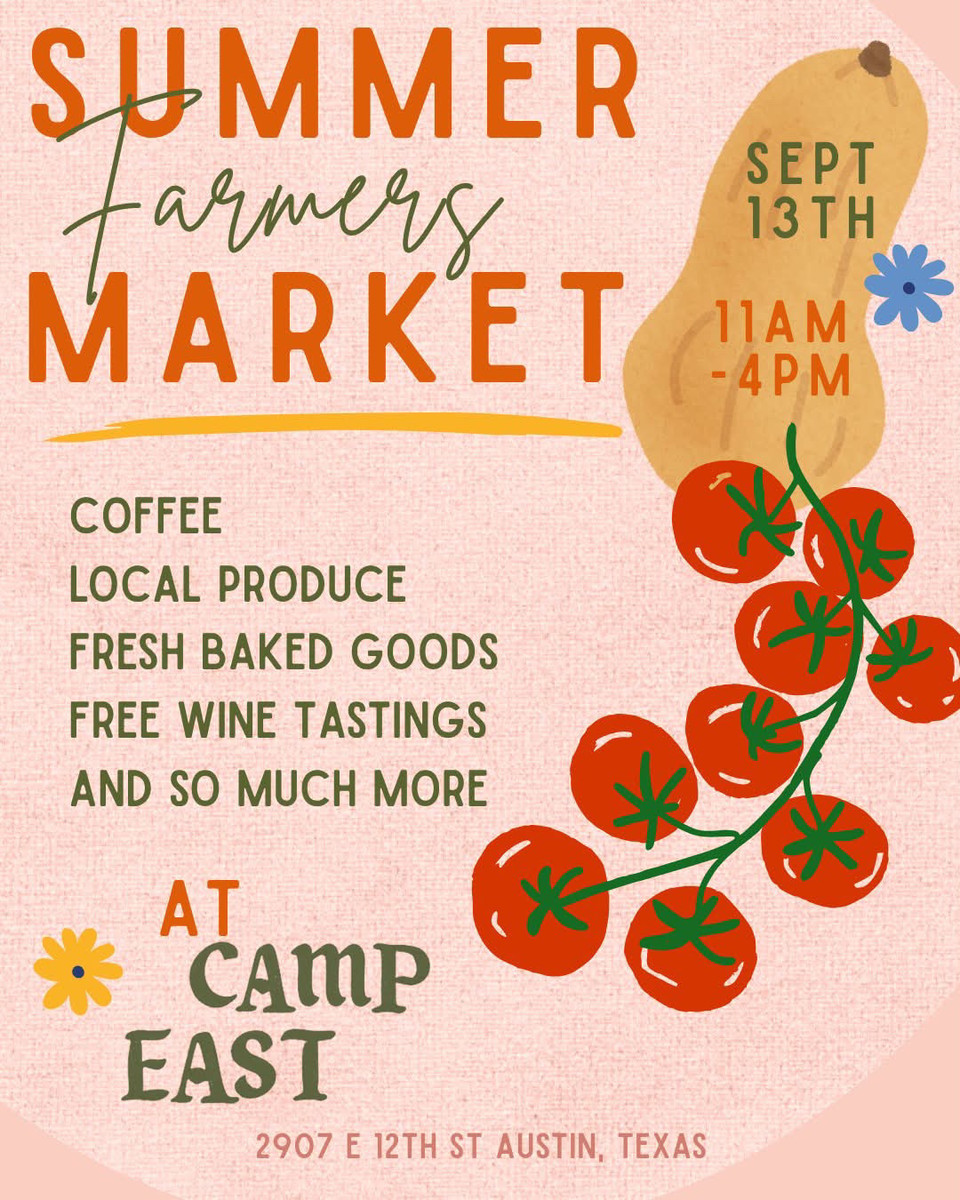 Camp East Farmers Market flyer