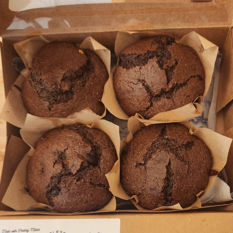 Fresh Milled Double Chocolate Muffins
