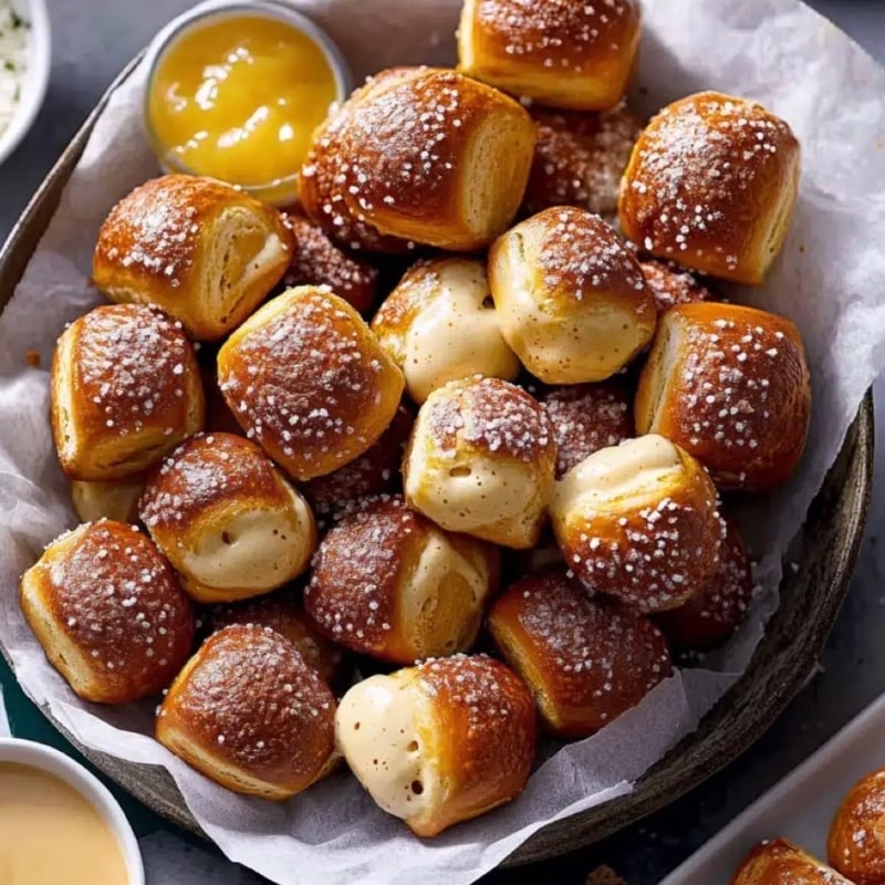 Sourdough pretzel bites