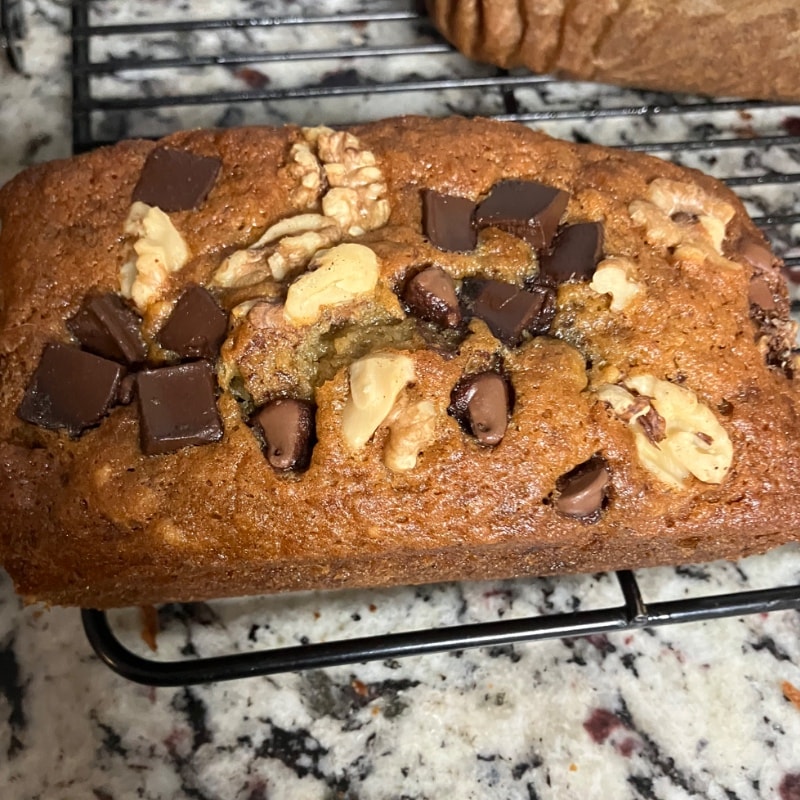 Banana Chocolate Chip Walnut Loaf