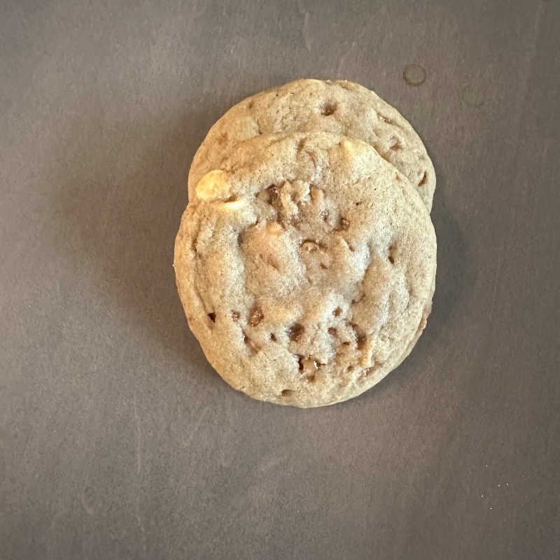 Churro Toffee White Chocolate Chip Cookie