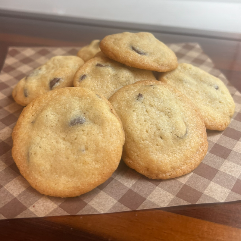 Pile of cookies on parchment paper