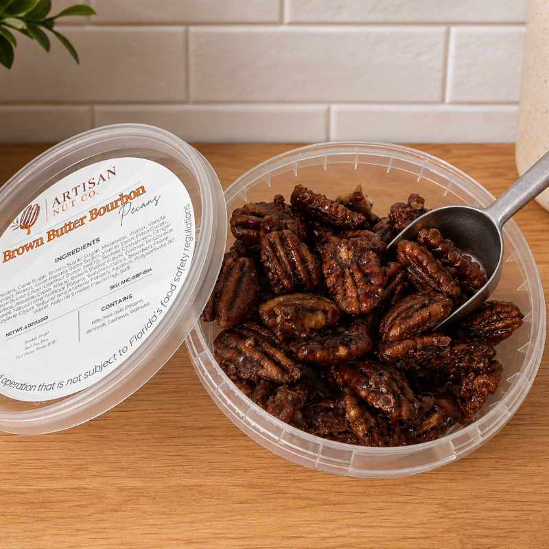 Brown Butter Bourbon Glazed Pecans