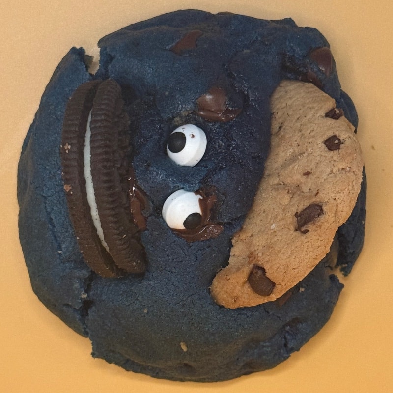 Photo of Cookie Monster stuffed with Brownies