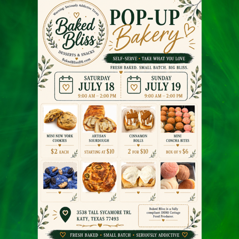 Pop-up July 18th & 19th