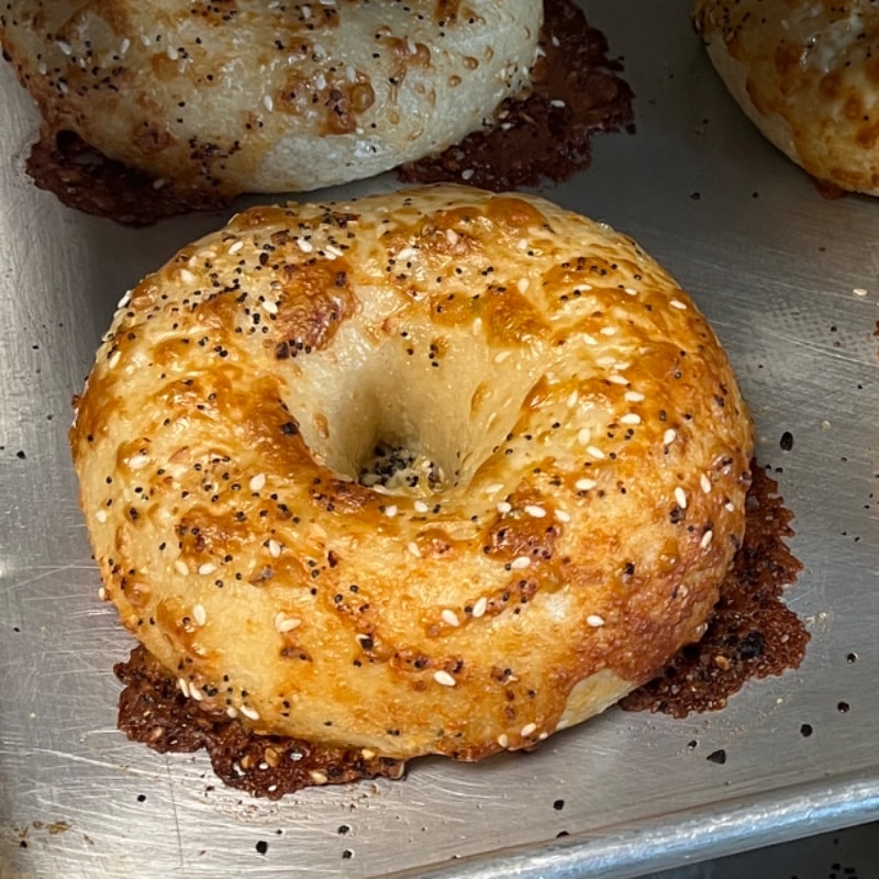 Photo of PepperJack Everything Sourdough Bagel