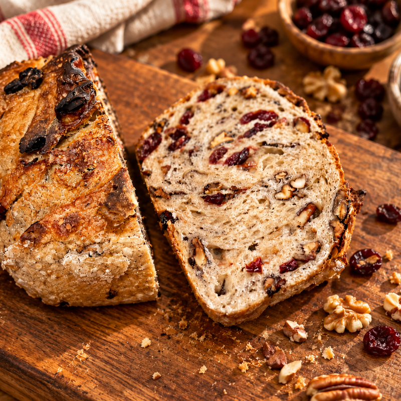 Photo of Cranberry Pecan Sourdough Bread Loaf
