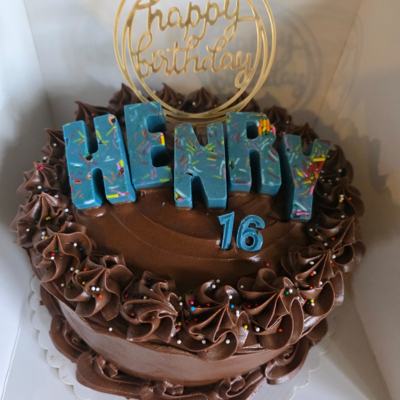 Yellow Cake with Chocolate Fudge Frosting
