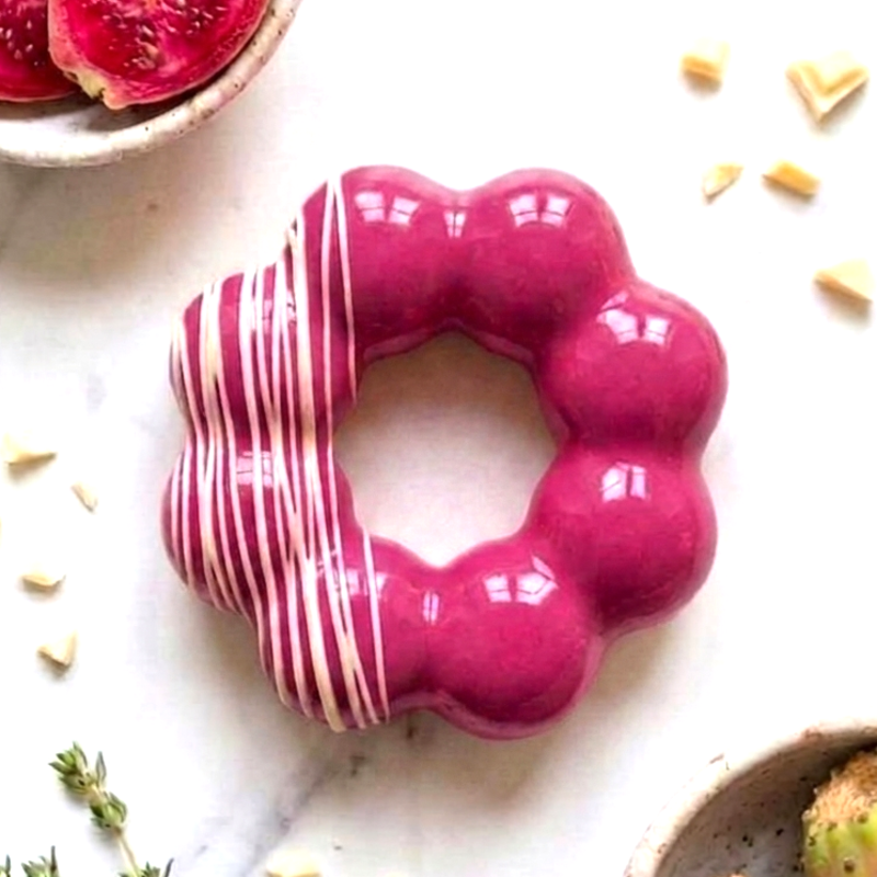 Prickly Pear Mochi Donuts