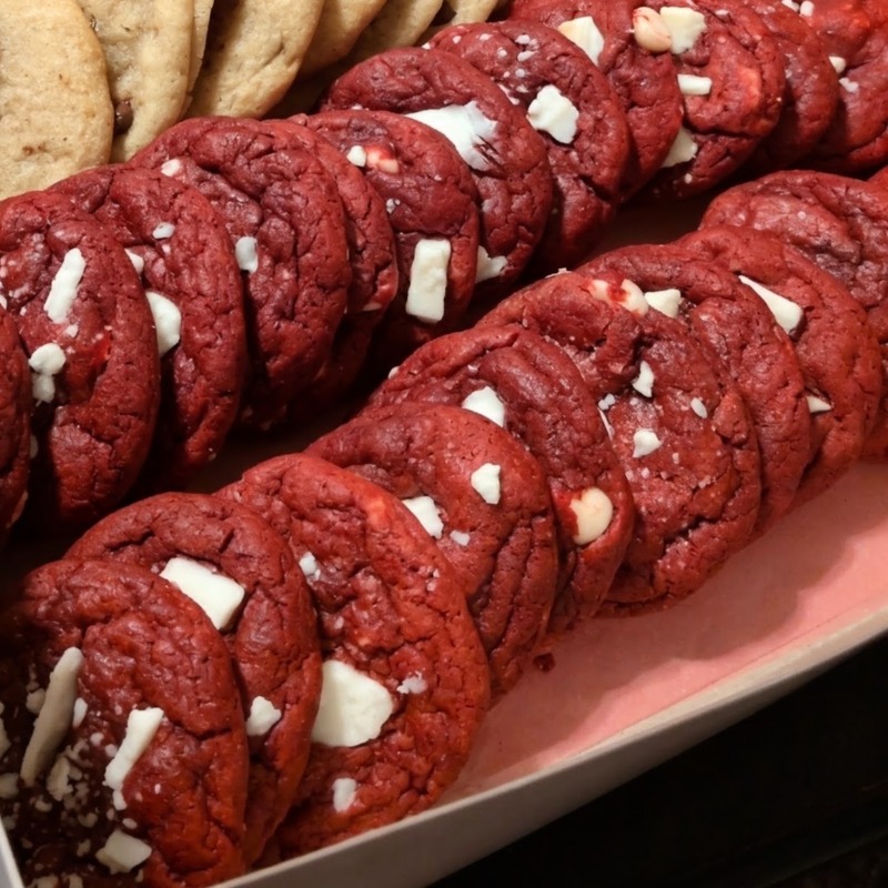 Red Velvet White Chocolate Chip Cookies (12)