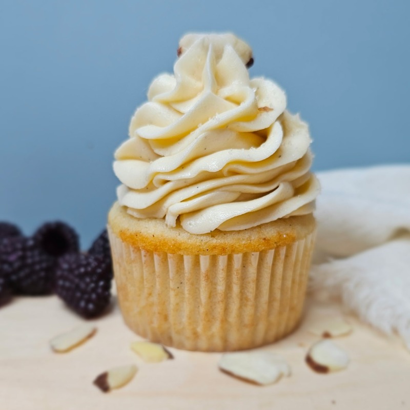 Blackberry Spoon Vanilla Almond Cupcakes