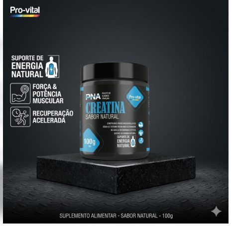 Creatina Monohidratada PNA Pro-Vital (Pó 100g / 100 Cápsulas)