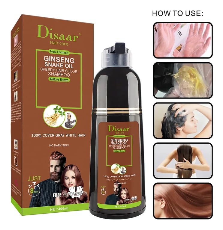 Shampoo De Coloração De Cabelo Disaar Beauty Speedy 400ml Castanho natural