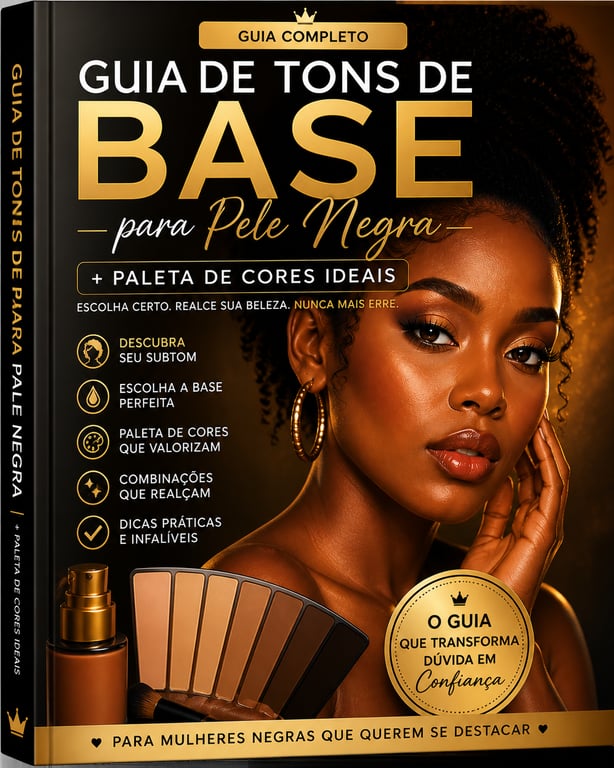 Guia de Tons de Base para Pele Negra + Paleta de Cores Ideais