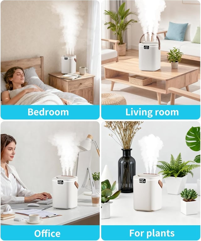 Umidificador com spray de evaporação, difusor de perfume, grande capacidade, três orifícios, umidificador doméstico/para escritório