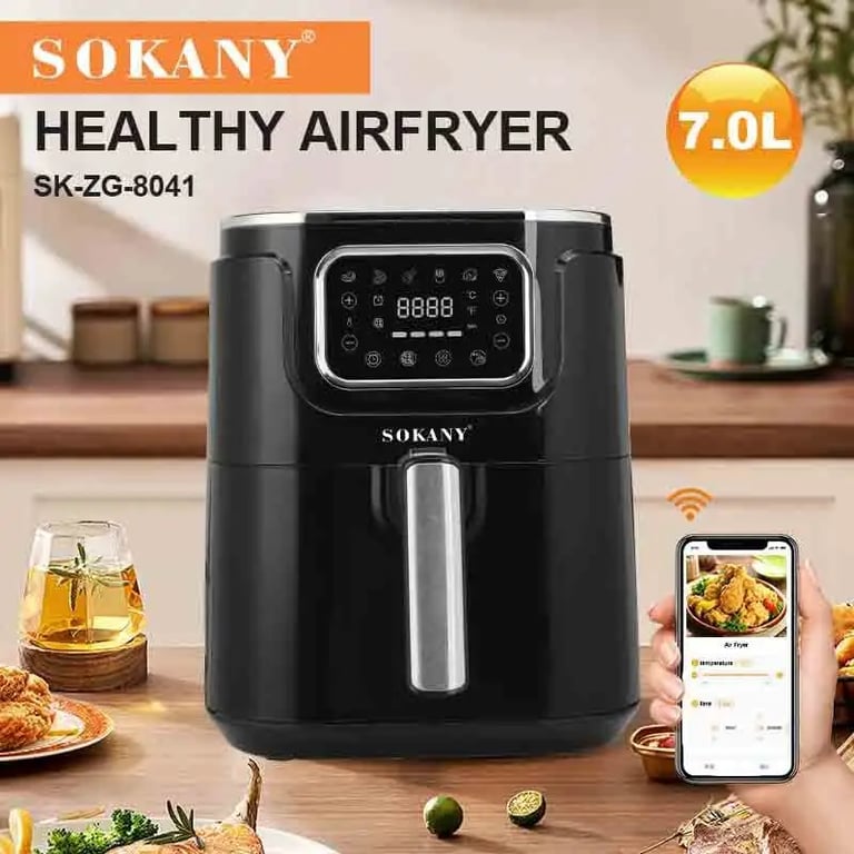 Fritadeira á ar SOKANY SK-ZG-8041  sem óleo com visor..