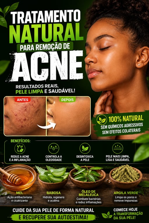 Tratamento natural para remoção de acne