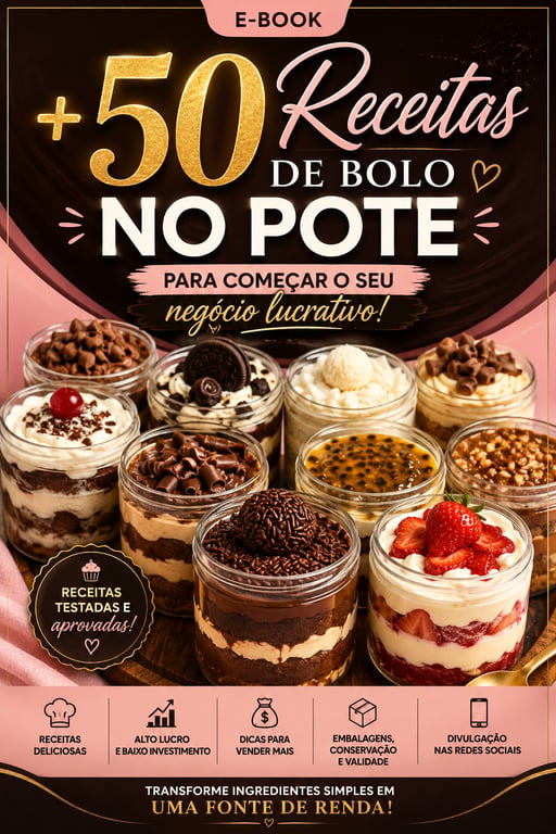50 Receita de bolo num pote 