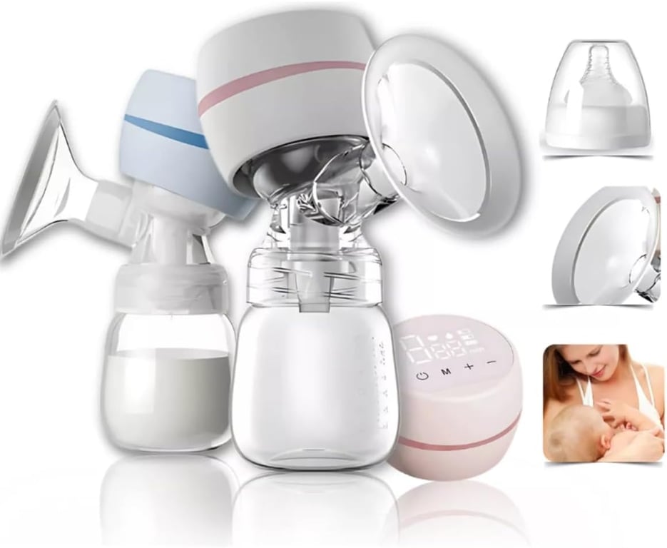 Bomba Elétrica de Tirar Leite Portátil com Tela LED Premium, 9 Níveis de Sucção, Baixo Ruído e Protetor de Mama 