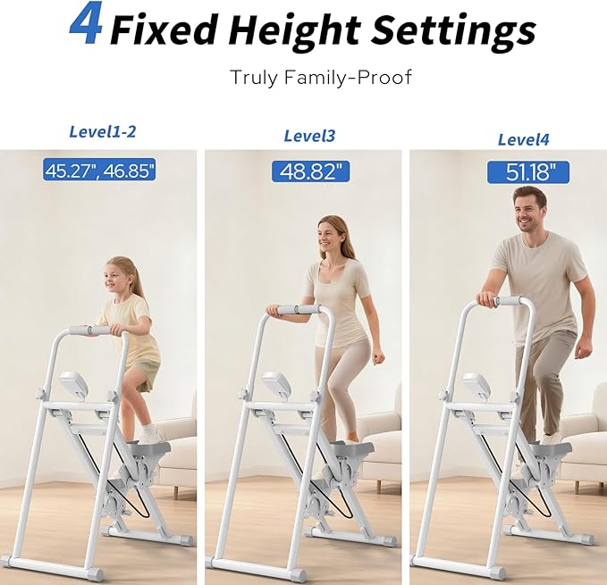 Simulador de Escalada Dobrável em Aço, Monitor Digital, Silencioso, Suporta 120kg, Preto/Branco (cópia)