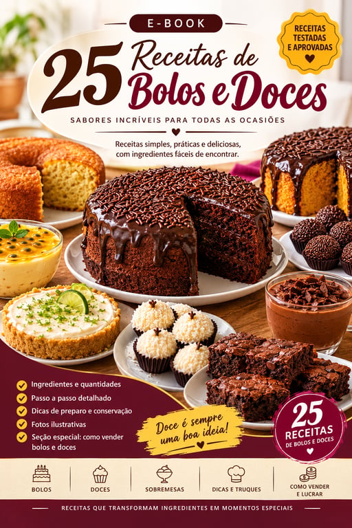 Receitas de bolos e doces 