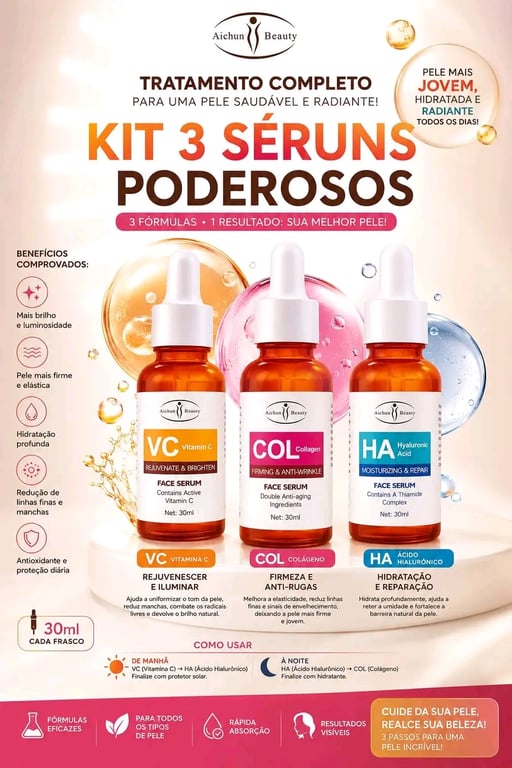 Kit 3 Seruns Aichun Beauty 