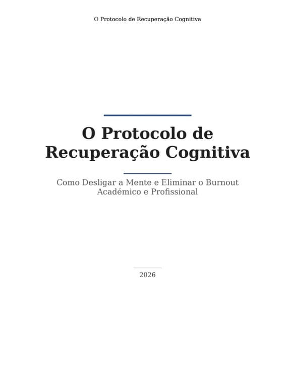 Protocolo de Recuperação Cognitiva 