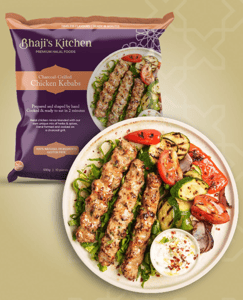 Bhaji's Kitchen Chicken Kebabs on plate