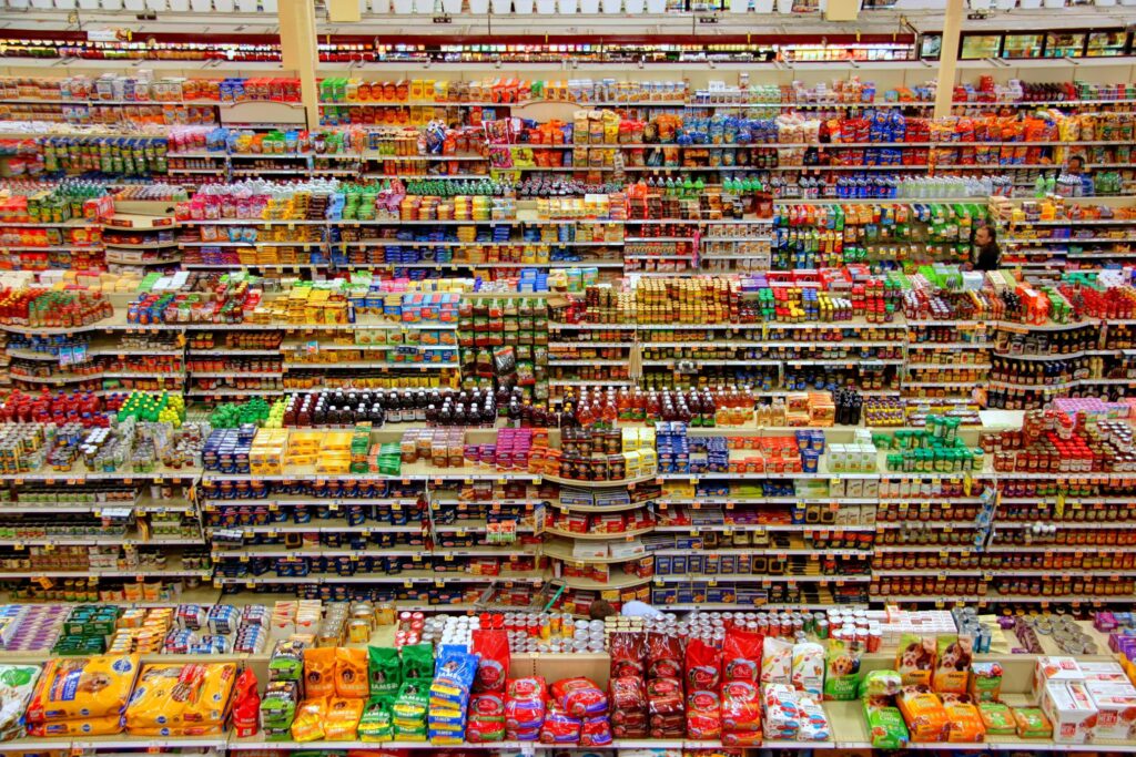 Products with Barcodes in hypermarket