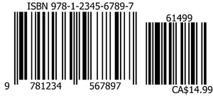 ISBN barcode with Canadian dollar price code