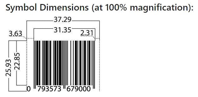 EAN standard dimensions