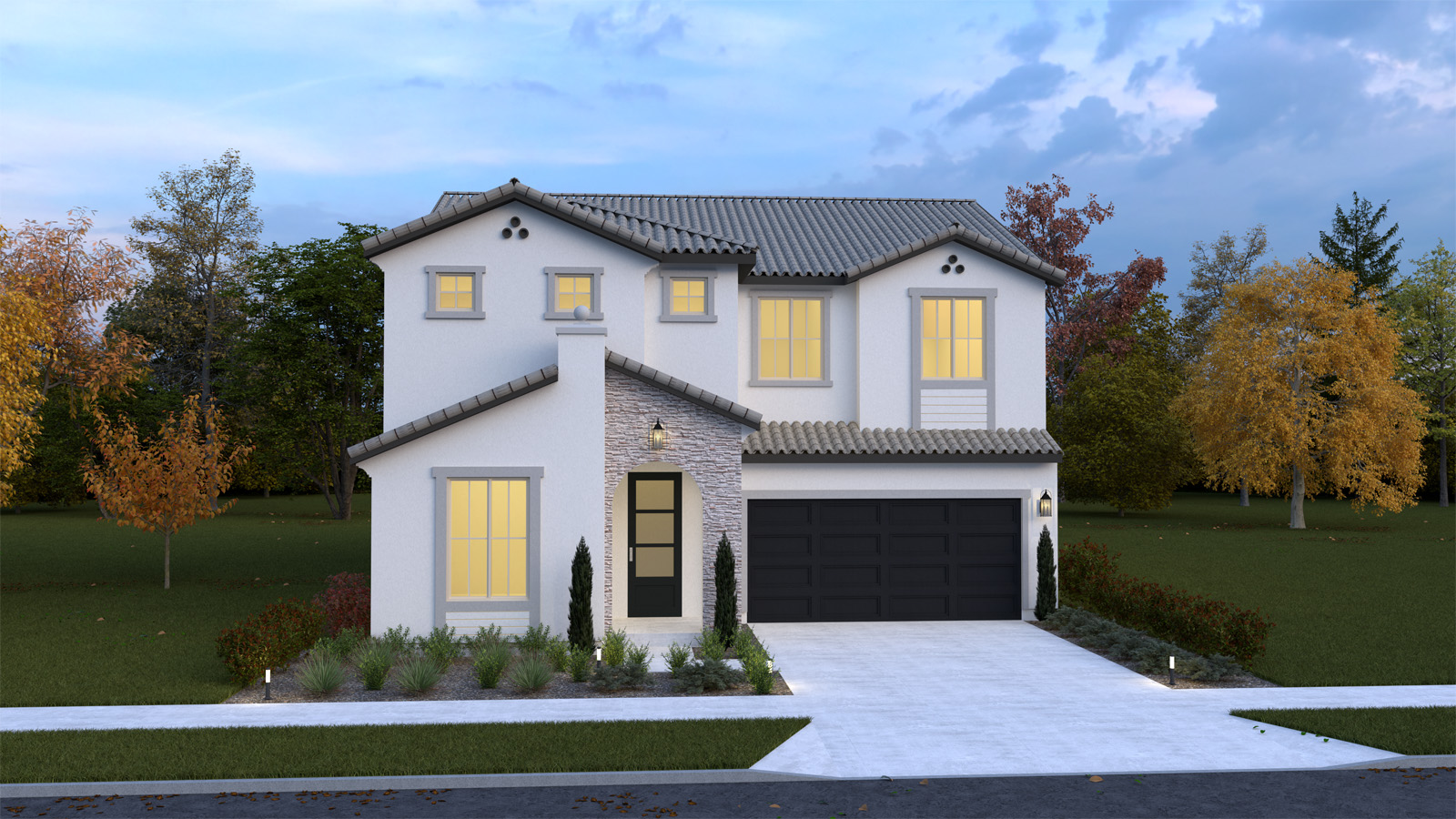 Modern Spanish with Stone Exterior