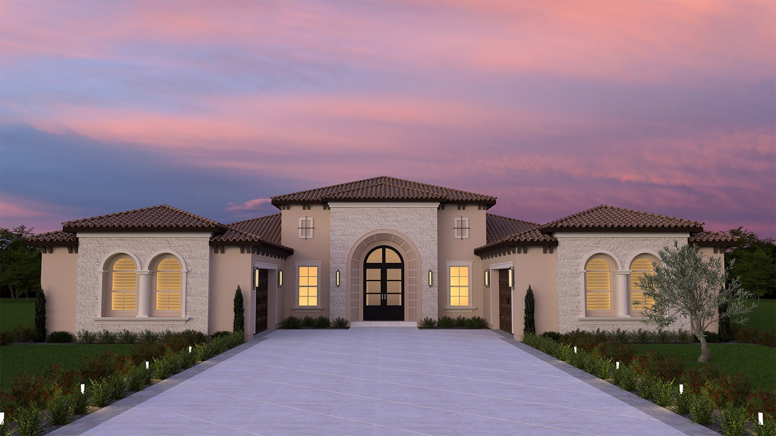 Formal Italian Exterior with Garage Option