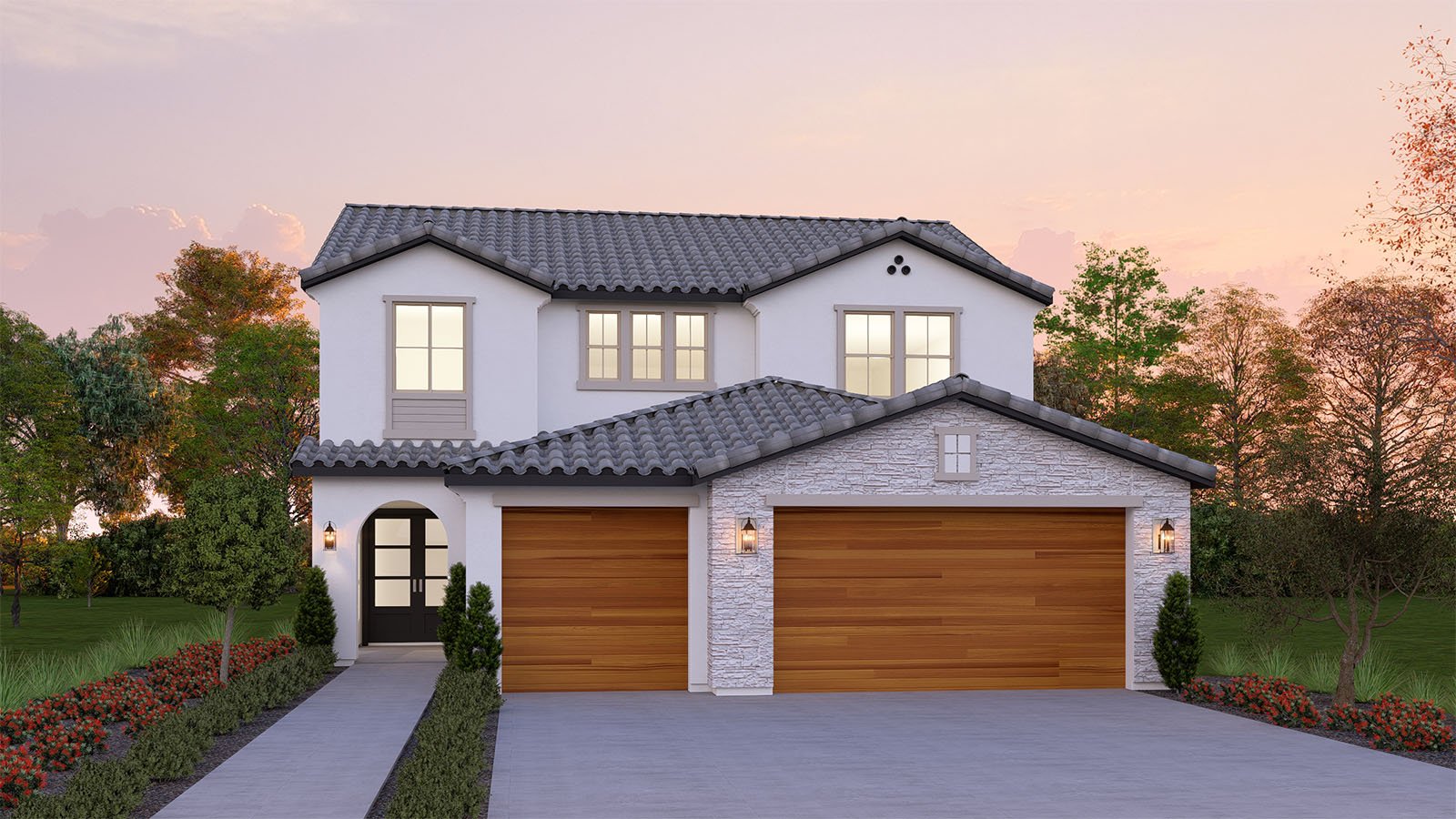 Modern Spanish with Stone Exterior