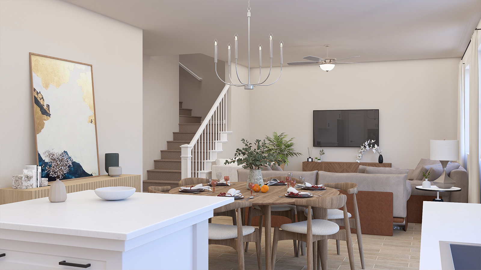 Villa 6 Great Room and Dining Area