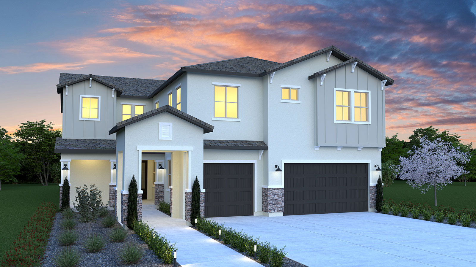 Millie Modern Farmhouse with Portico