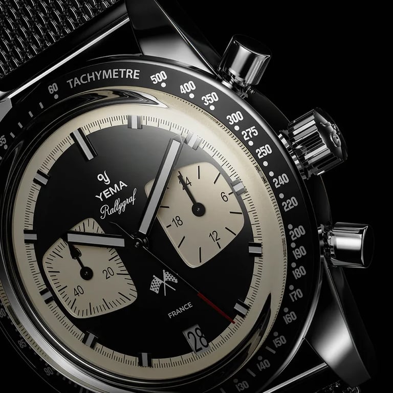 Yema Rallygraf Meca-Quartz tachymeter bezel