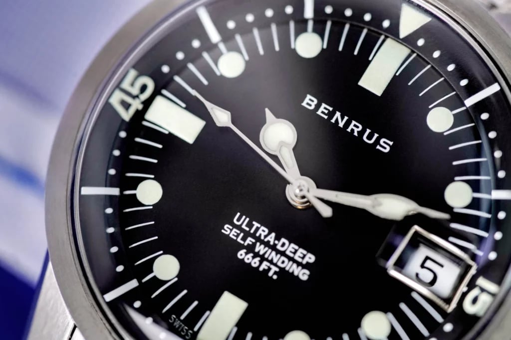 Benrus ultra-deep dial